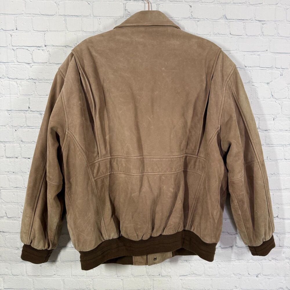 Vintage Roundtree & Yorke Leather Bomber Jacket Mens XL Brown Ranch Western Coat - Picture 3 of 16